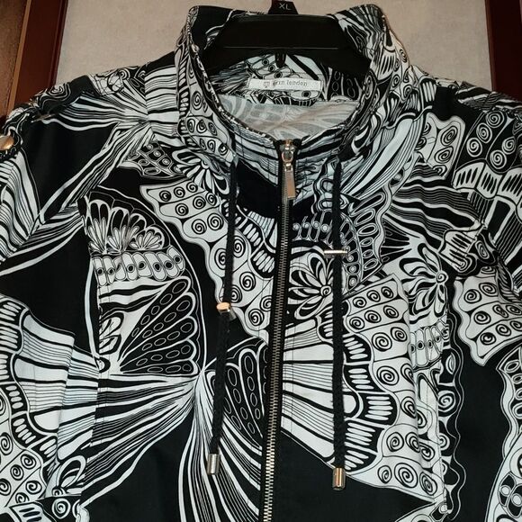 ERIN LONDON Black/White Designer Zip Up Jacket - Picture 11 of 12